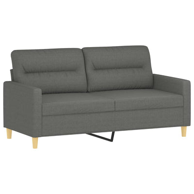 2-Seater Sofa Dark Grey 140 cm Fabric