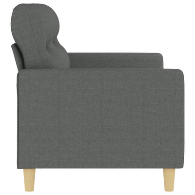 2-Seater Sofa Dark Grey 140 cm Fabric