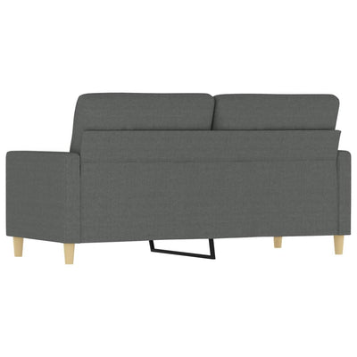 2-Seater Sofa Dark Grey 140 cm Fabric