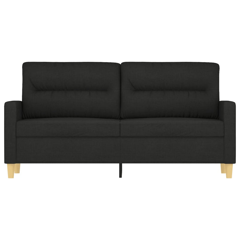 2-Seater Sofa Black 140 cm Fabric