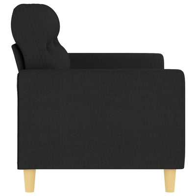 2-Seater Sofa Black 140 cm Fabric