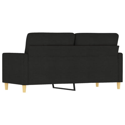 2-Seater Sofa Black 140 cm Fabric