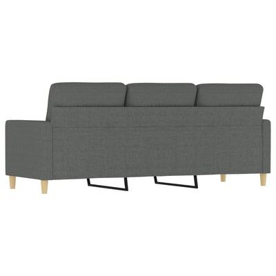 3-Seater Sofa Dark Grey 180 cm Fabric