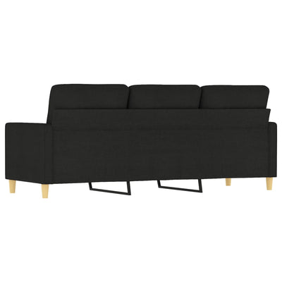 3-Seater Sofa Black 180 cm Fabric