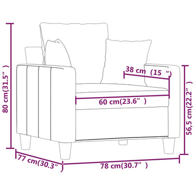 Sofa Chair Light Grey 60 cm Fabric