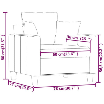 Sofa Chair Black 60 cm Fabric