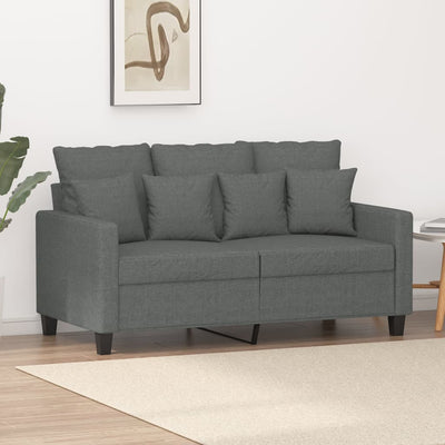 2-Seater Sofa Dark Grey 120 cm Fabric