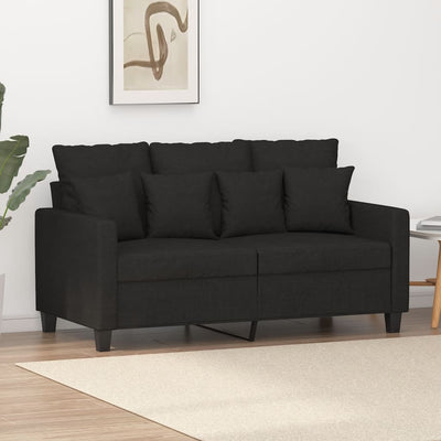 2-Seater Sofa Black 120 cm Fabric