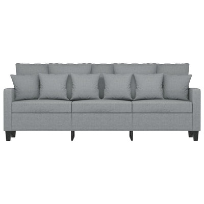 3-Seater Sofa Light Grey 180 cm Fabric