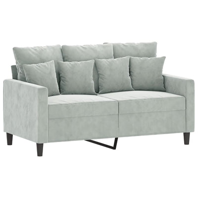 2-Seater Sofa Light Grey 120 cm Velvet