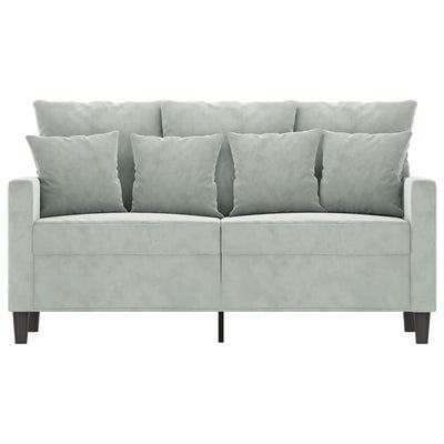 2-Seater Sofa Light Grey 120 cm Velvet