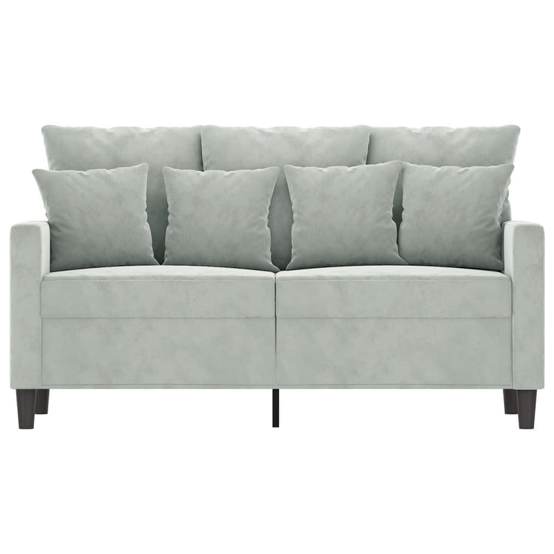 2-Seater Sofa Light Grey 120 cm Velvet