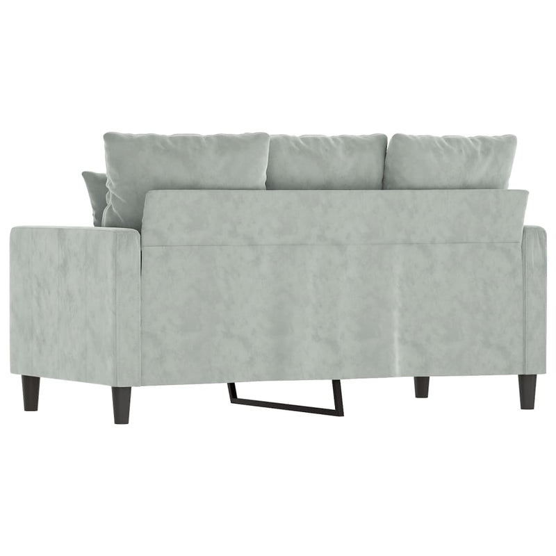 2-Seater Sofa Light Grey 120 cm Velvet