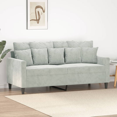 2-Seater Sofa Light Grey 140 cm Velvet