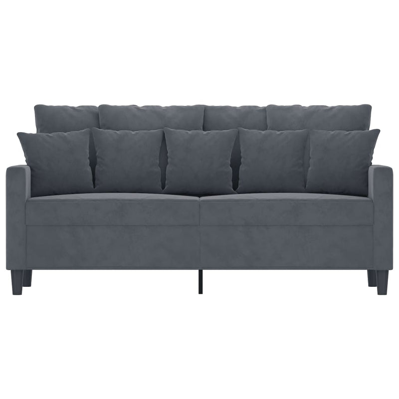 2-Seater Sofa Dark Grey 140 cm Velvet