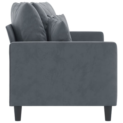 2-Seater Sofa Dark Grey 140 cm Velvet