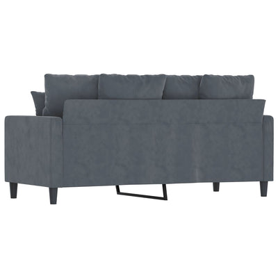 2-Seater Sofa Dark Grey 140 cm Velvet