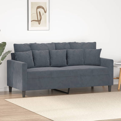 2-Seater Sofa Dark Grey 140 cm Velvet