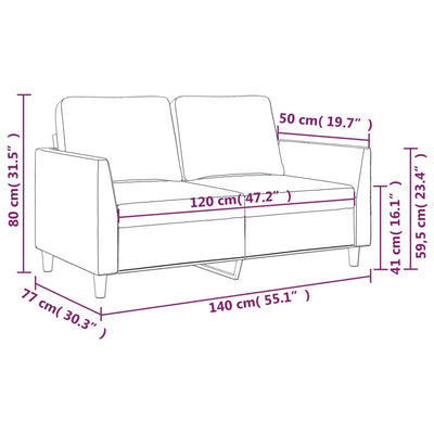 2-Seater Sofa Cappuccino 120 cm Faux Leather