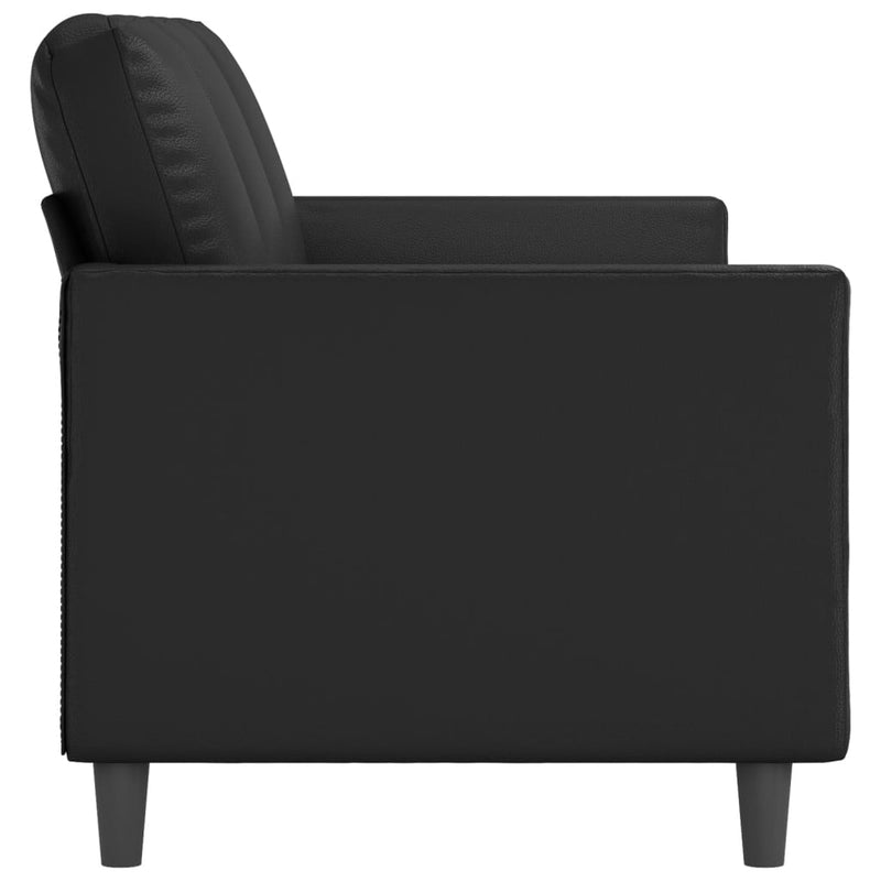 3-Seater Sofa Black 180 cm Faux Leather