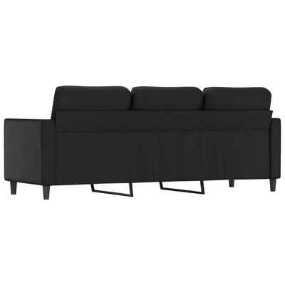 3-Seater Sofa Black 180 cm Faux Leather