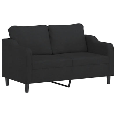 2-Seater Sofa Black 140 cm Fabric