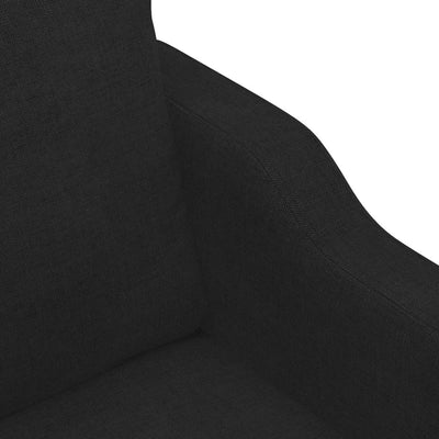 2-Seater Sofa Black 140 cm Fabric