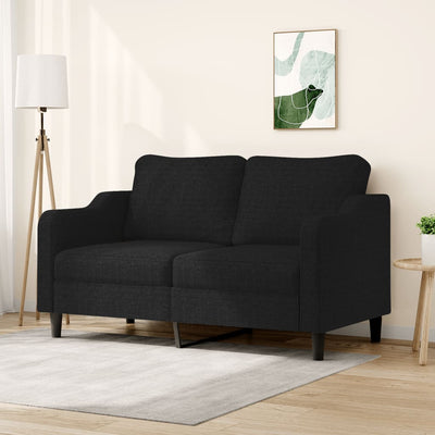 2-Seater Sofa Black 140 cm Fabric