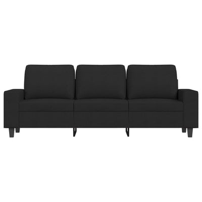 3-Seater Sofa Black 180 cm Fabric