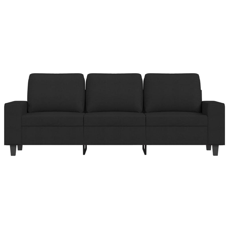 3-Seater Sofa Black 180 cm Fabric