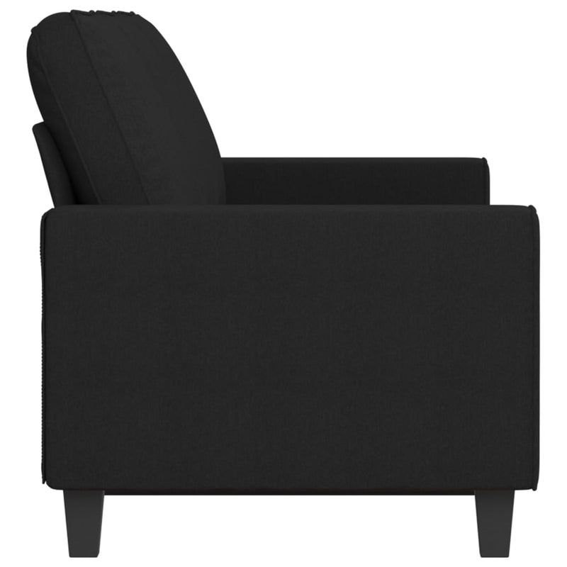 3-Seater Sofa Black 180 cm Fabric