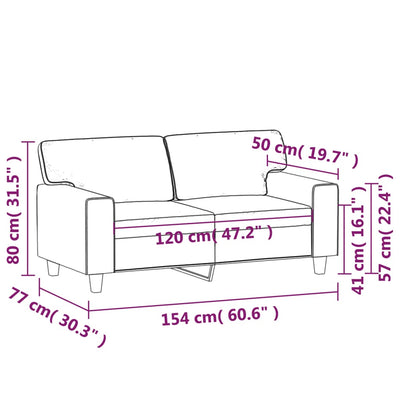 2-Seater Sofa Cappuccino 120 cm Faux Leather