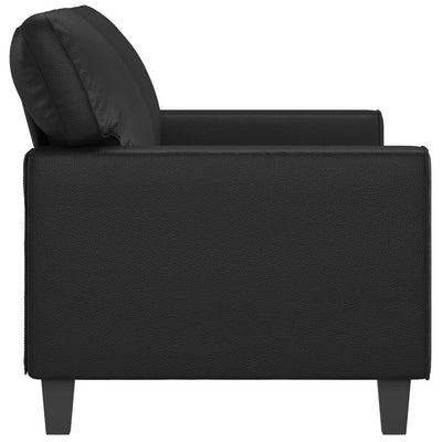 2-Seater Sofa Black 140 cm Faux Leather