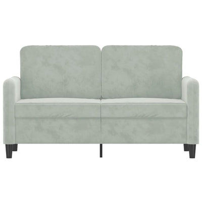 2-Seater Sofa Light Grey 120 cm Velvet