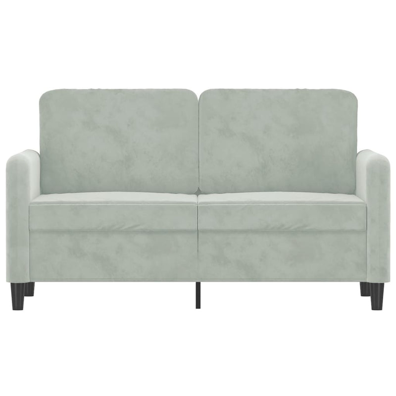 2-Seater Sofa Light Grey 120 cm Velvet