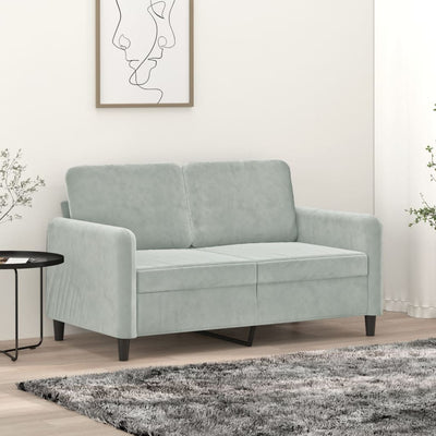 2-Seater Sofa Light Grey 120 cm Velvet