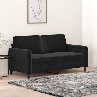 2-Seater Sofa Black 140 cm Velvet