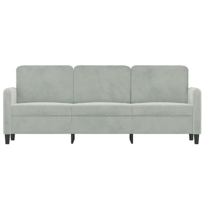 3-Seater Sofa Light Grey 180 cm Velvet