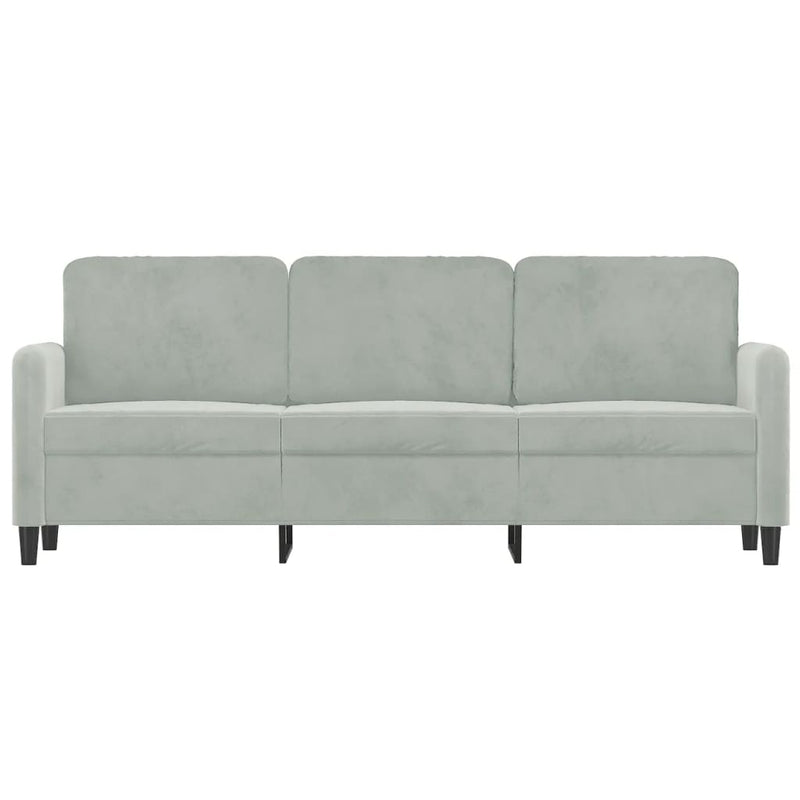 3-Seater Sofa Light Grey 180 cm Velvet