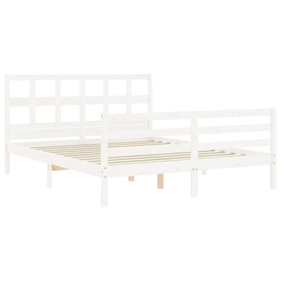 Bed Frame without Mattress White 150x200 cm Solid Wood