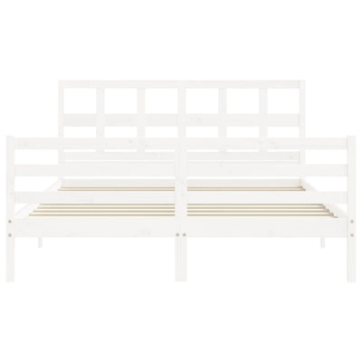 Bed Frame without Mattress White 150x200 cm Solid Wood