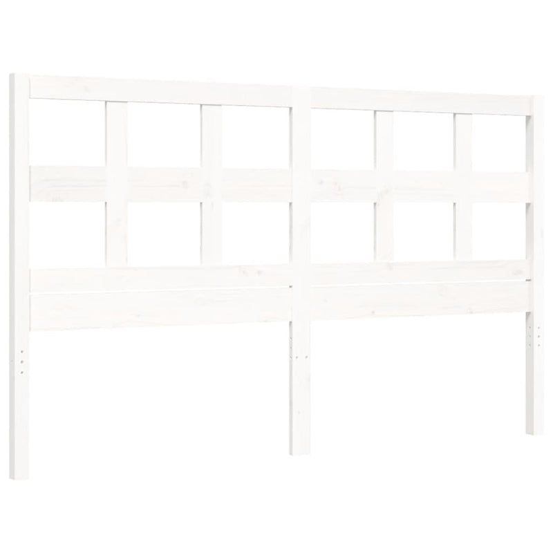 Bed Frame without Mattress White 150x200 cm Solid Wood