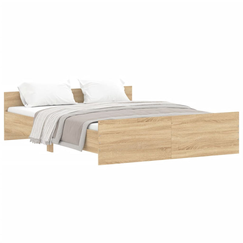 Bed Frame without Mattress Sonoma Oak 150x200 cm