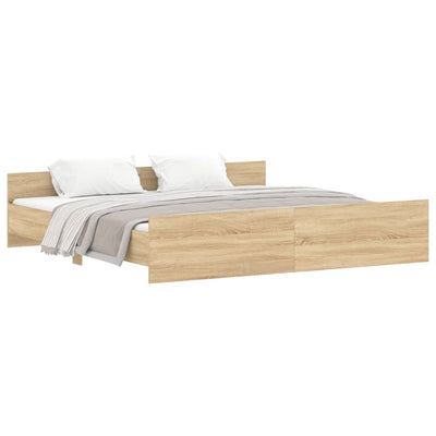 Bed Frame without Mattress Sonoma Oak 183x203 cm King