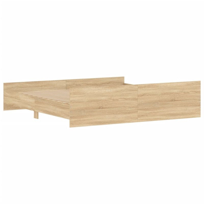 Bed Frame without Mattress Sonoma Oak 183x203 cm King