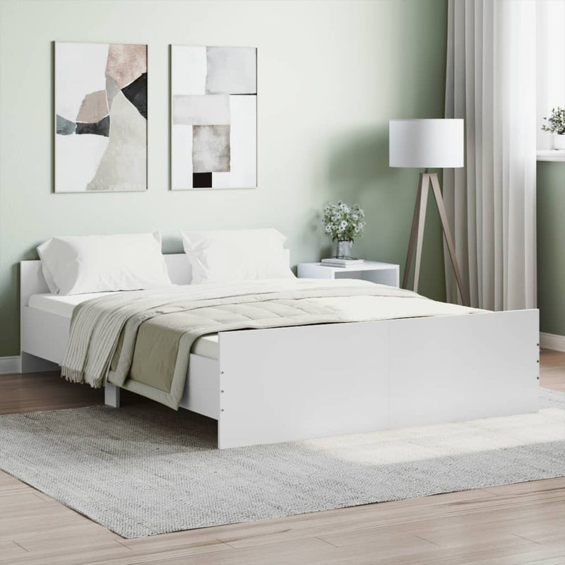 Bed Frame without Mattress White 135x190 cm