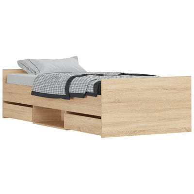 Bed Frame without Mattress Sonoma Oak 90x190 cm