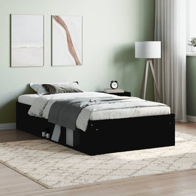 Bed Frame Black 92x187 cm Single Size