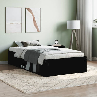 Bed Frame without Mattress Black 90x190 cm