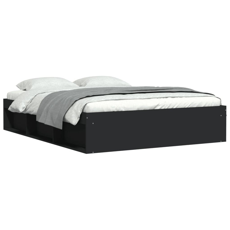 Bed Frame without Mattress Black 150x200 cm